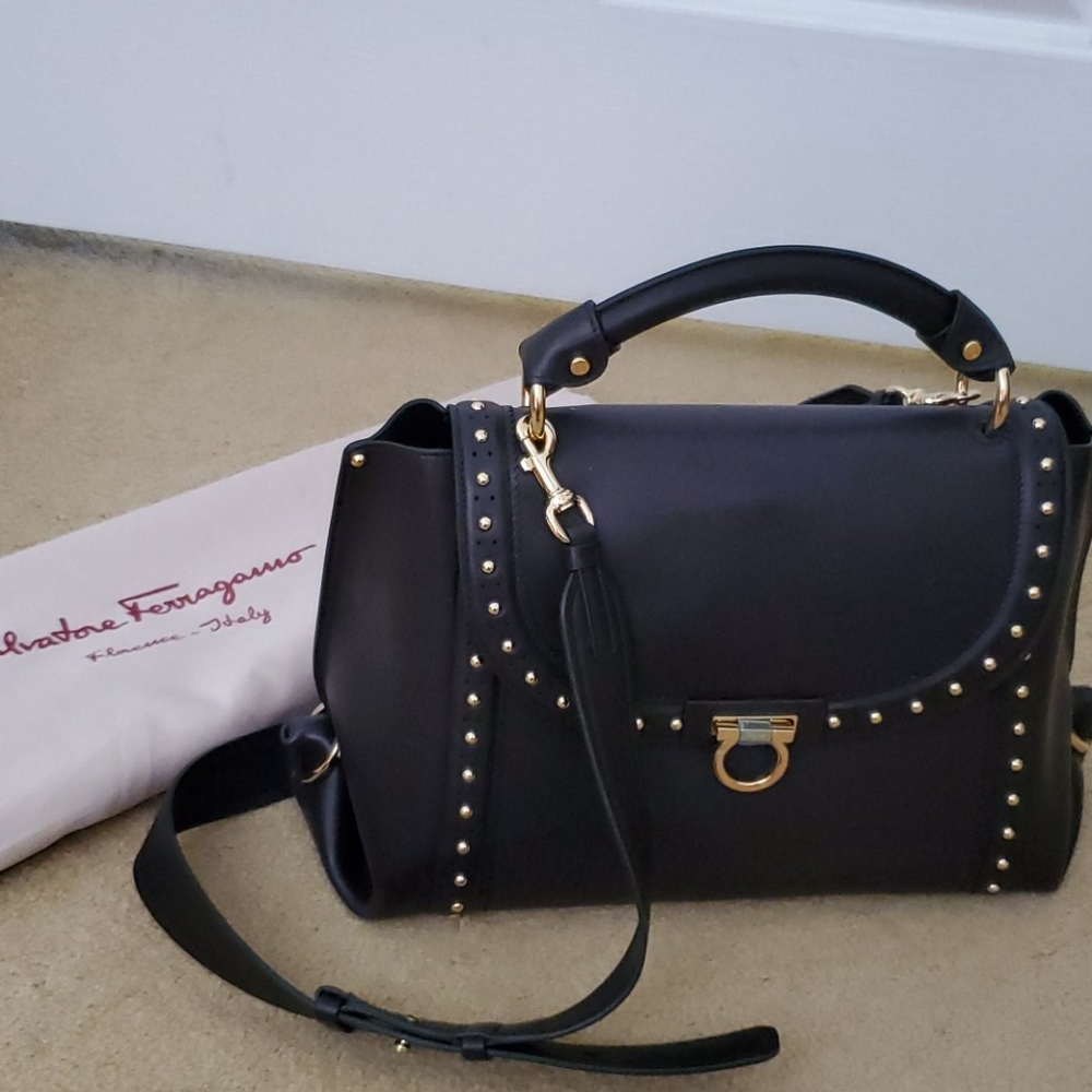 BRAND NEW  Medium Sofia Studded Leather Satchel